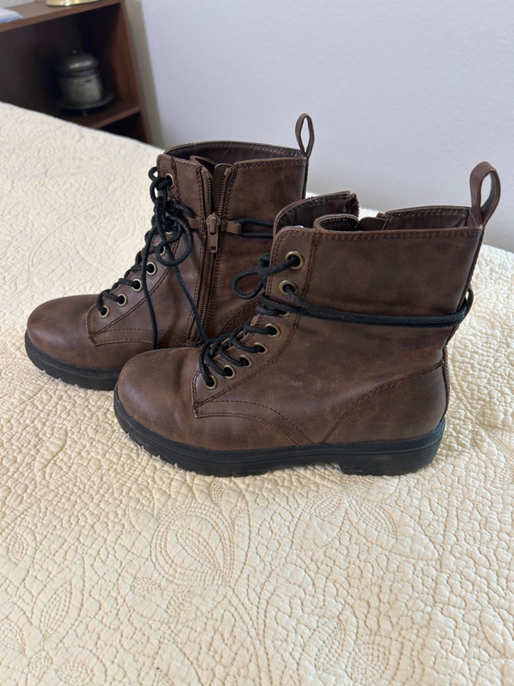 Kohl's Brown Combat Moto Boots